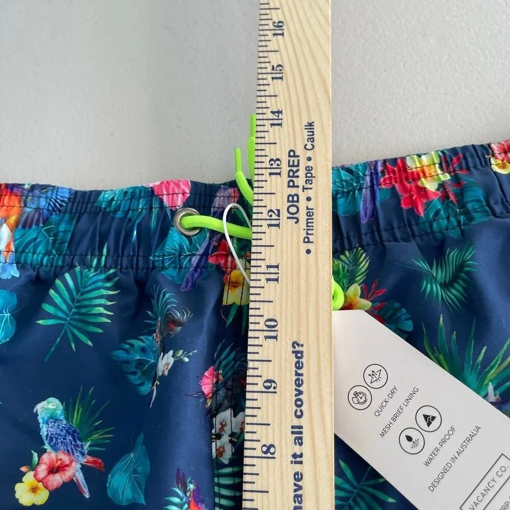 Vacancy Co Swim Trunks US L / EUR XL Navy‎ Bird Tropical Hawaiian 6